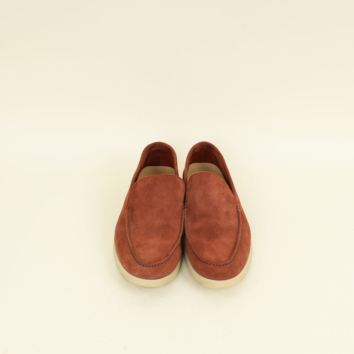Loro Piana Rust Summer Walk Suede Loafer 41.5