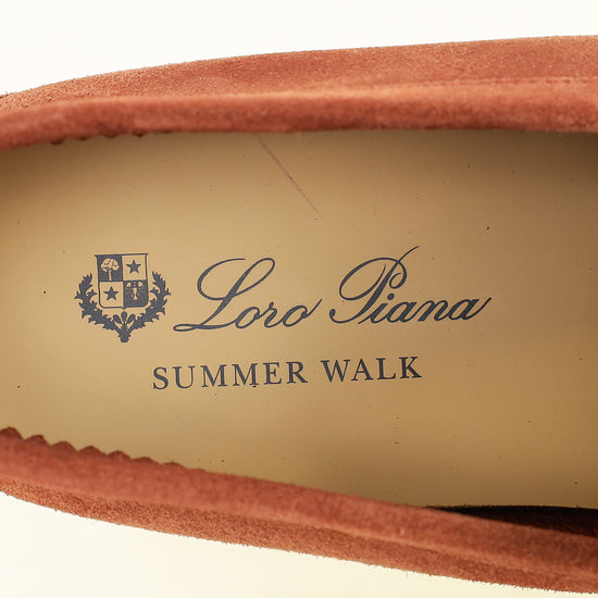 Loro Piana Rust Summer Walk Suede Loafer 41.5
