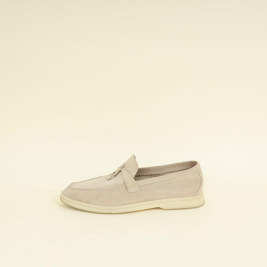 Loro Piana Pearl Powder Summer Charms Walk Loafer 42