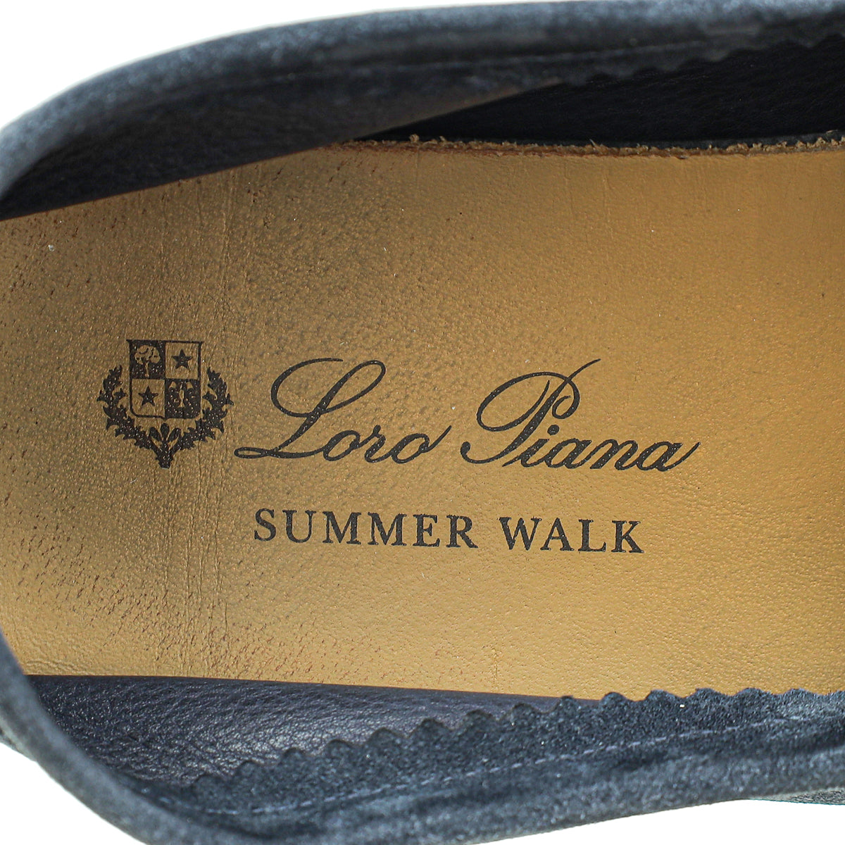 Loro Piana Navy Summer Charms Walk Loafers 40