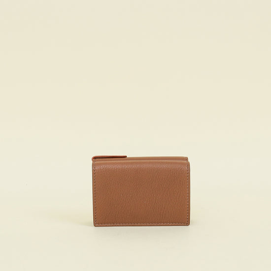 Loro Piana Tan Trifold Compact Wallet