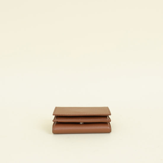 Loro Piana Tan Trifold Compact Wallet