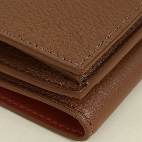 Loro Piana Tan Trifold Compact Wallet