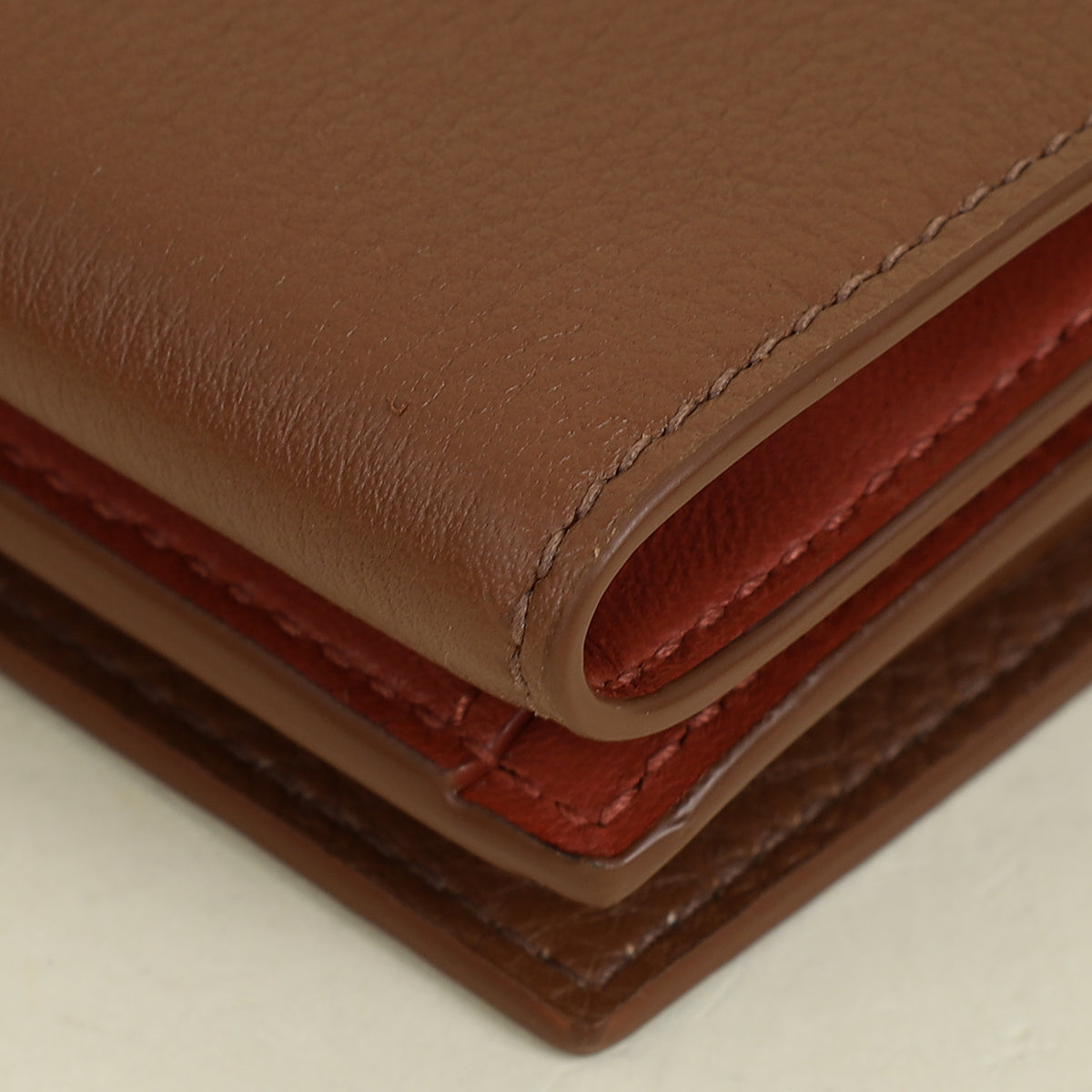 Loro Piana Tan Trifold Compact Wallet