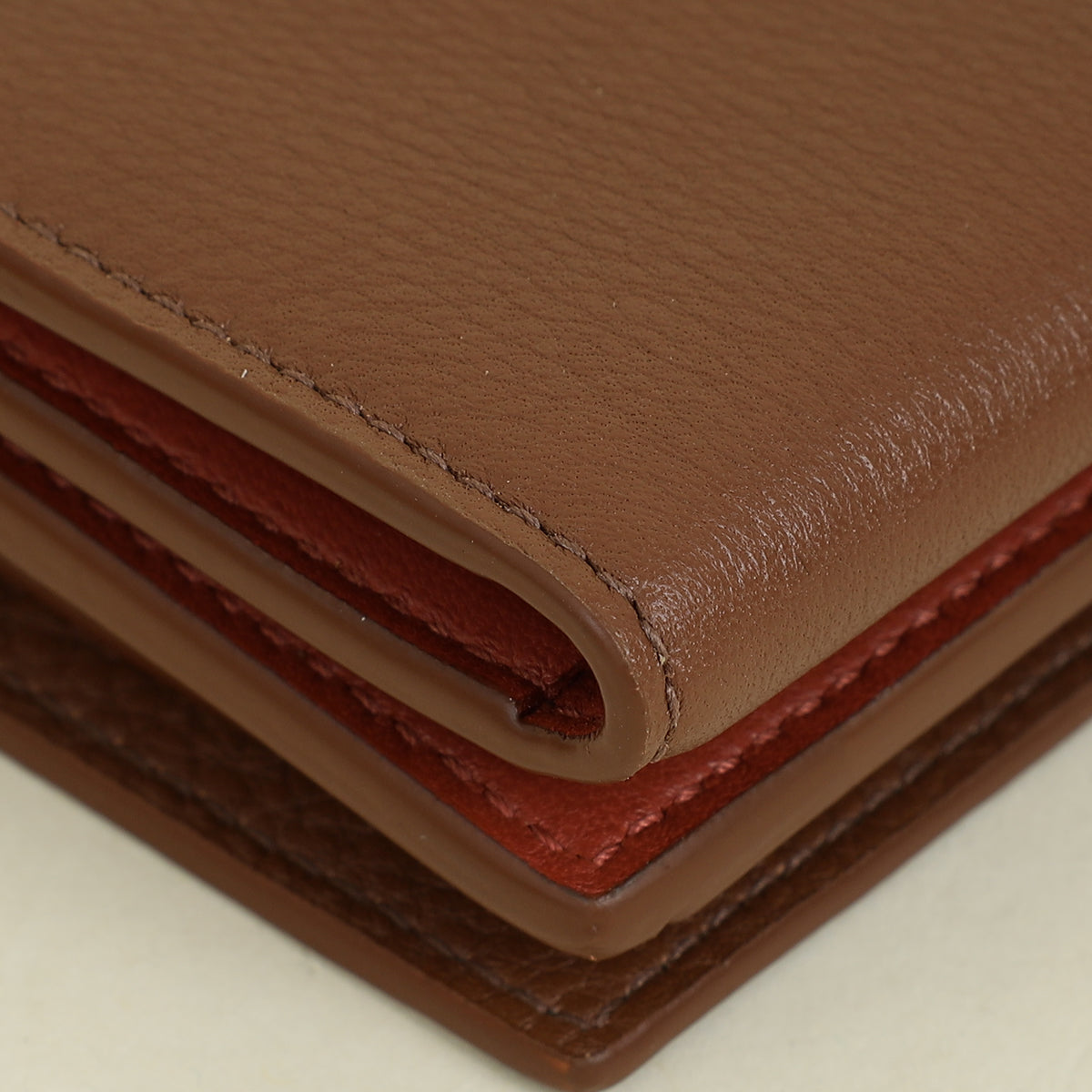 Loro Piana Tan Trifold Compact Wallet