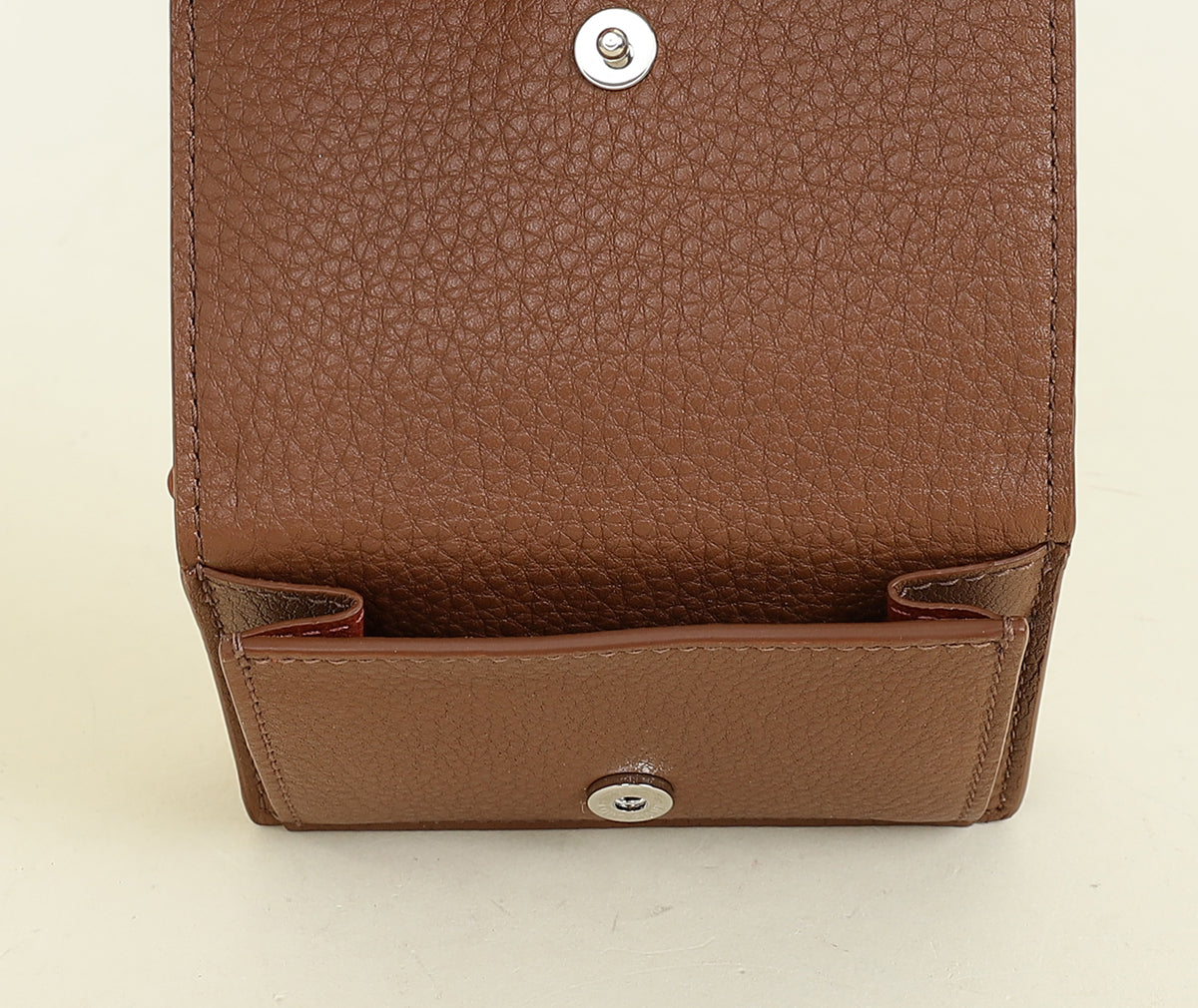 Loro Piana Tan Trifold Compact Wallet
