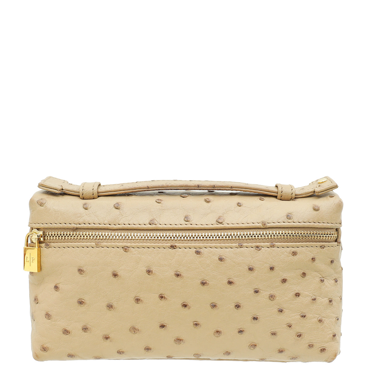 Loro Piana Beige Ostrich L19 Extra Pouch