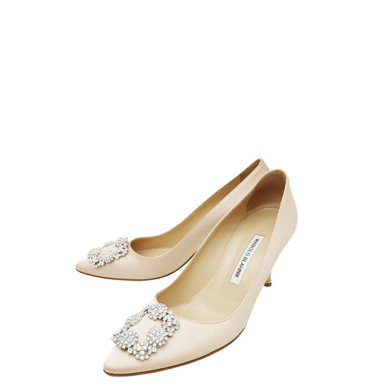 Manolo Blahnik Bicolor Satin Hangisi Pumps 40