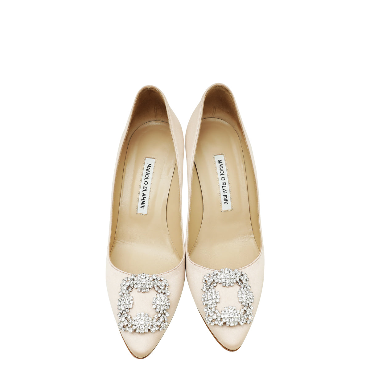 Manolo Blahnik Bicolor Satin Hangisi Pumps 40