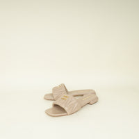 Miu Miu Beige Matelassé Slide Sandals 41