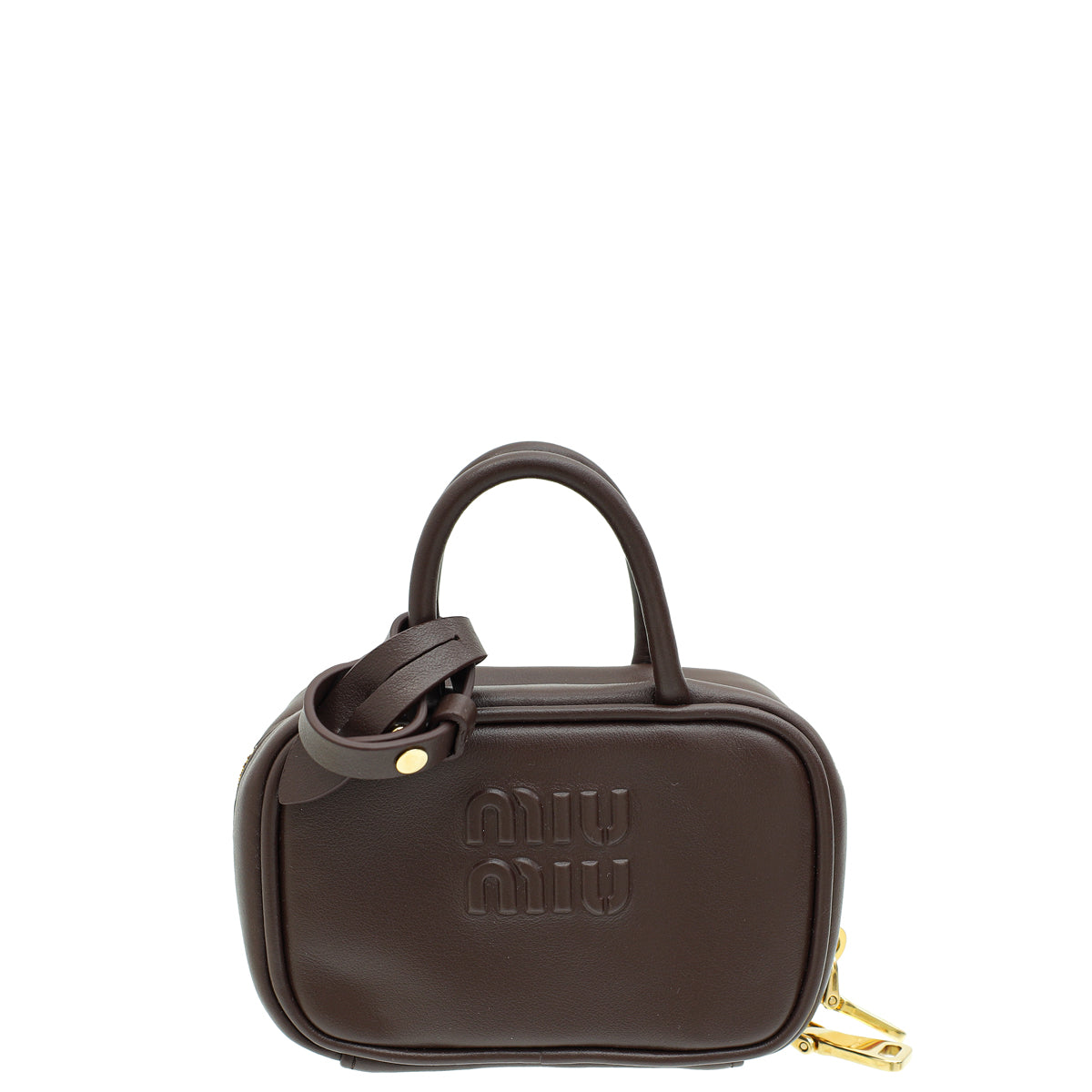 Miu Miu Chocolate Brown Beau Micro Bag Charm-MIU MIU-THE CLOSET