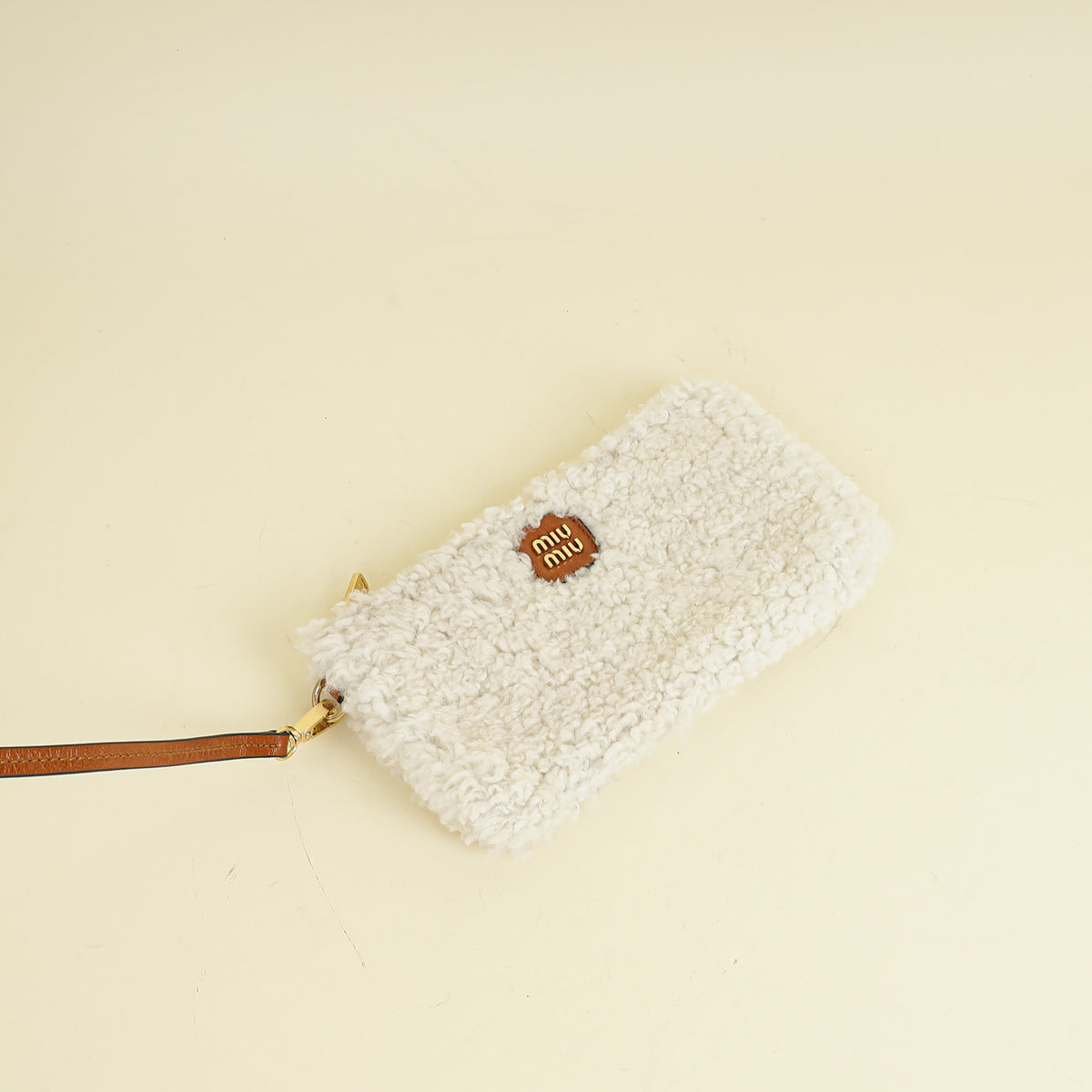 Miu Miu Bicolor Beau Shearling Top-Handle Bag