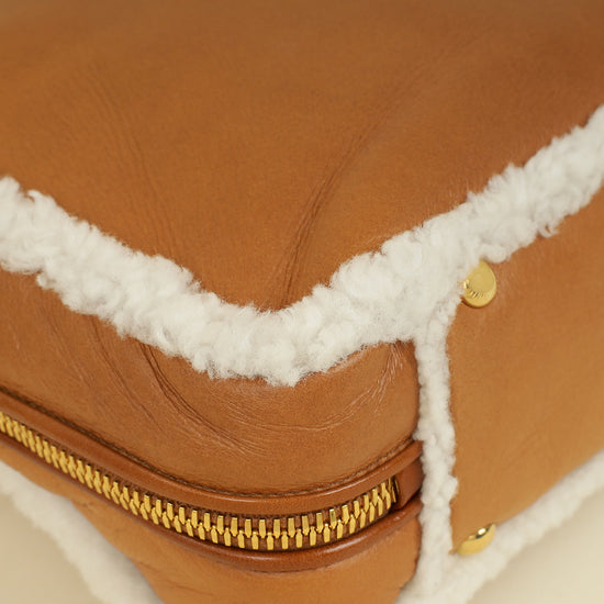 Miu Miu Bicolor Beau Shearling Top-Handle Bag