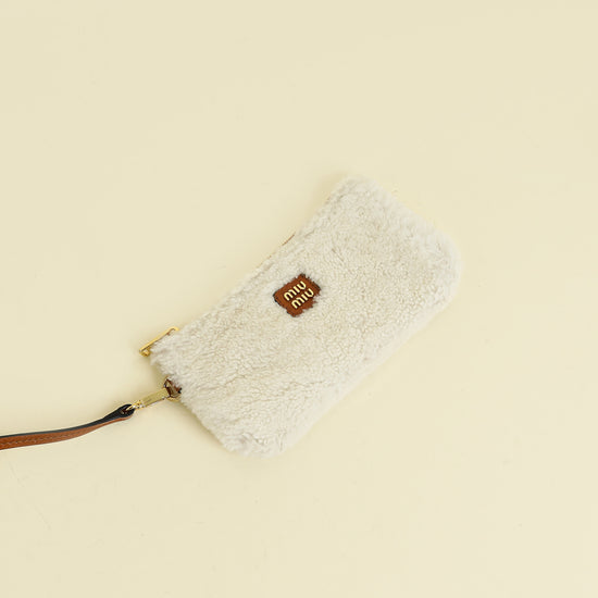 Miu Miu Bicolor Beau Shearling Top-Handle Bag