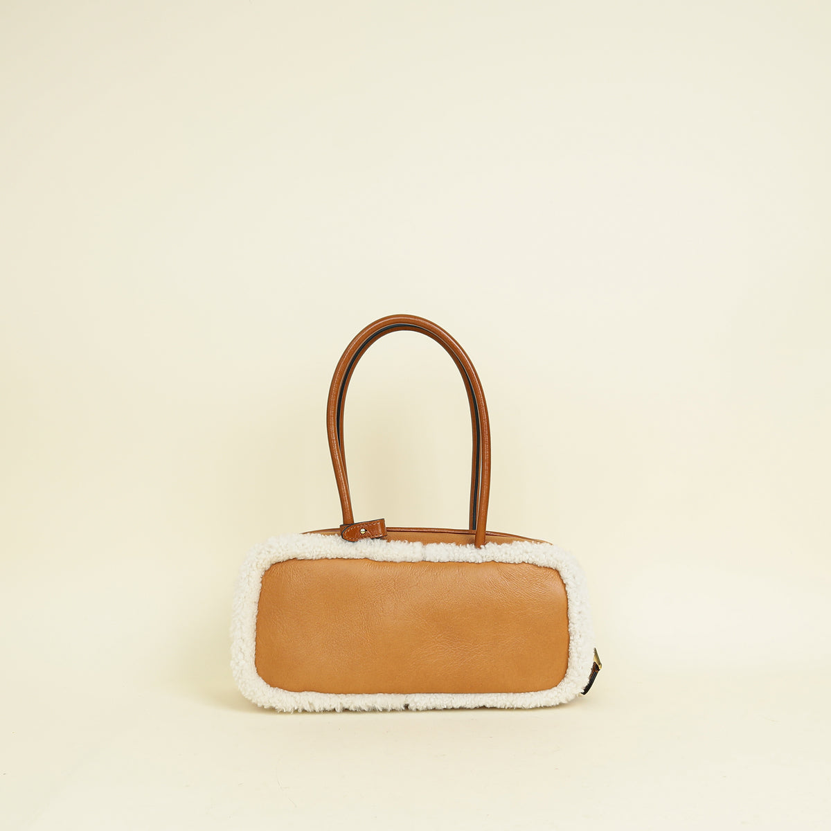 Miu Miu Bicolor Beau Shearling Top-Handle Bag