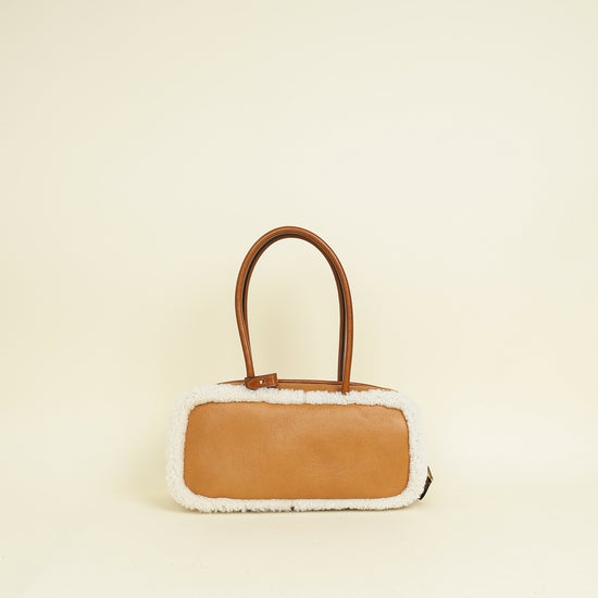 Miu Miu Bicolor Beau Shearling Top-Handle Bag