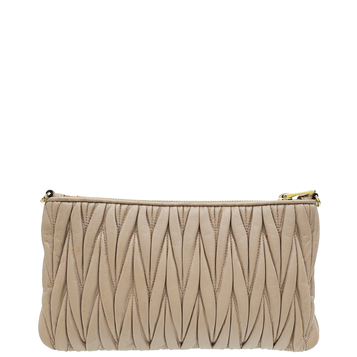 Miu Miu Nude Zip Matelassé Crossbody Bag-MIU MIU-THE CLOSET