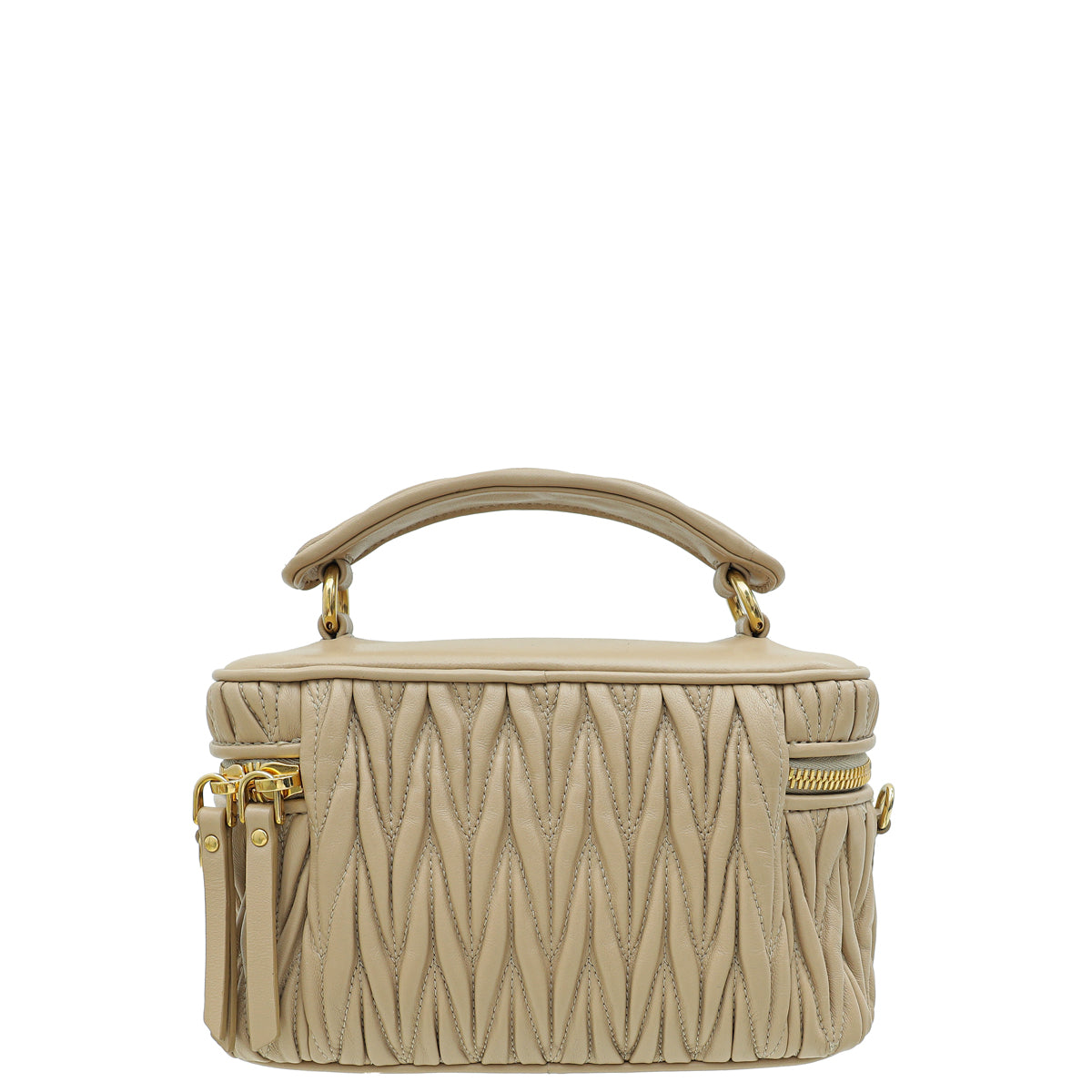 Miu Miu Sand Matelassé Nappa Shoulder Bag-MIU MIU-THE CLOSET