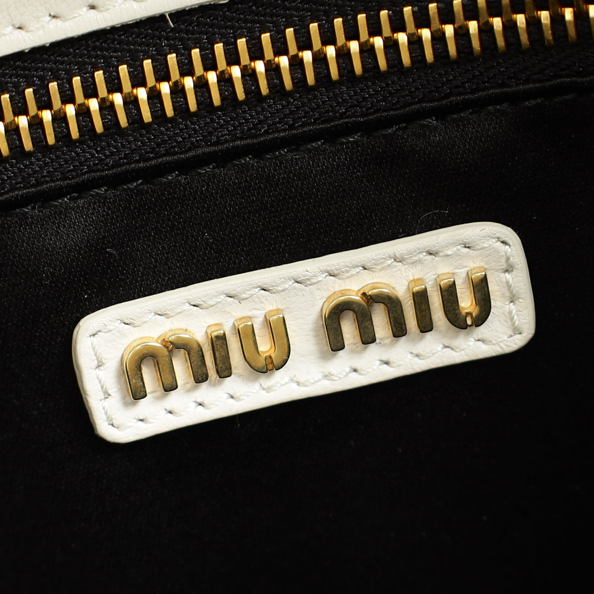 Miu Miu White Matelasse Chain Flap Bag