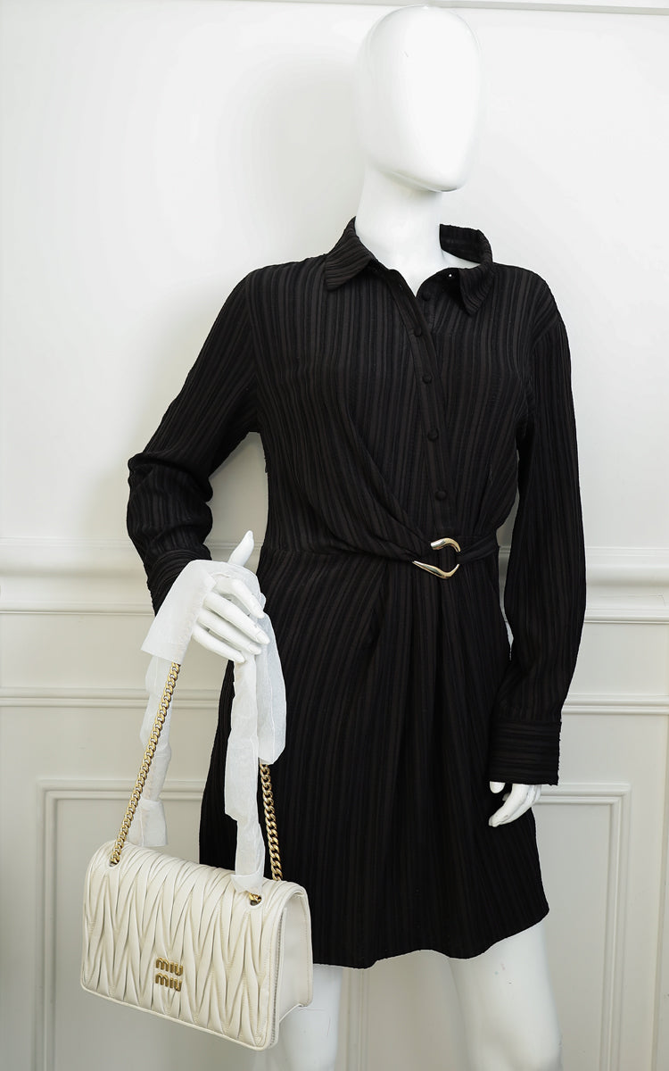 Miu Miu White Matelasse Chain Flap Bag