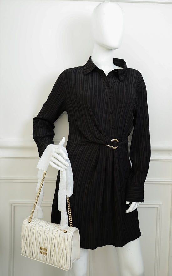 Miu Miu White Matelasse Chain Flap Bag