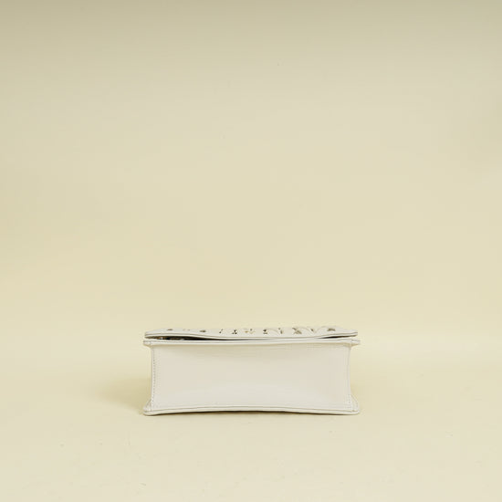 Miu Miu White Matelasse Chain Flap Bag