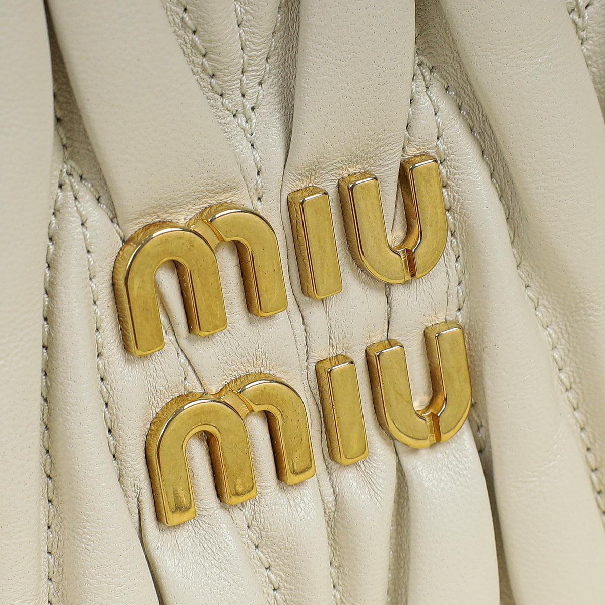 Miu Miu White Matelasse Chain Flap Bag