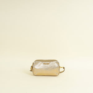Miu Miu Metallic Gold Double Zip Handbag