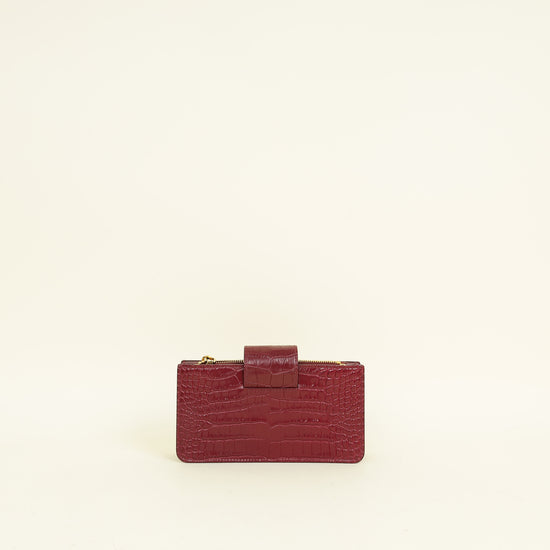 Miu Miu Burgundy Crocodile Mini Shoulder Bag