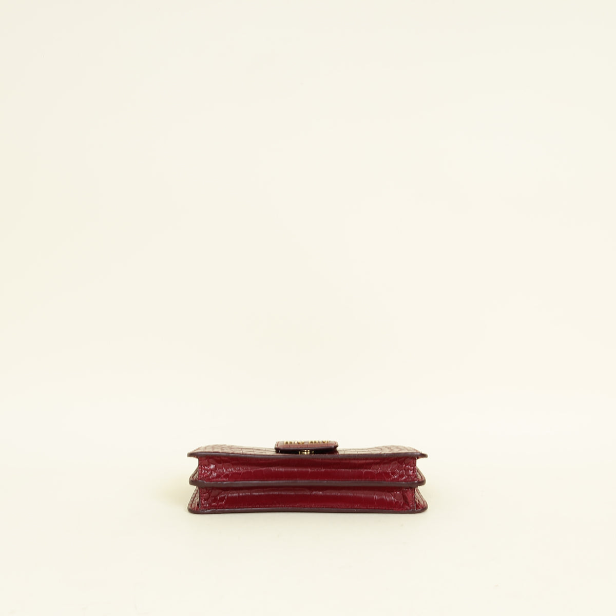 Miu Miu Burgundy Crocodile Mini Shoulder Bag