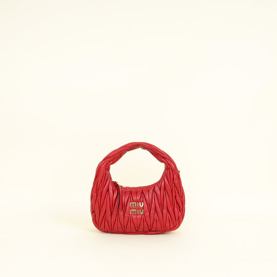 Miu Miu Red Wander Small Hobo Bag