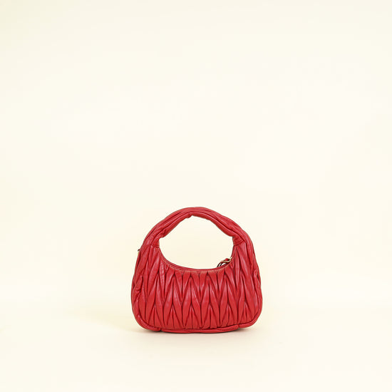 Miu Miu Red Wander Small Hobo Bag