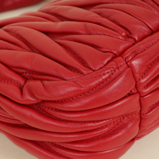 Miu Miu Red Wander Small Hobo Bag