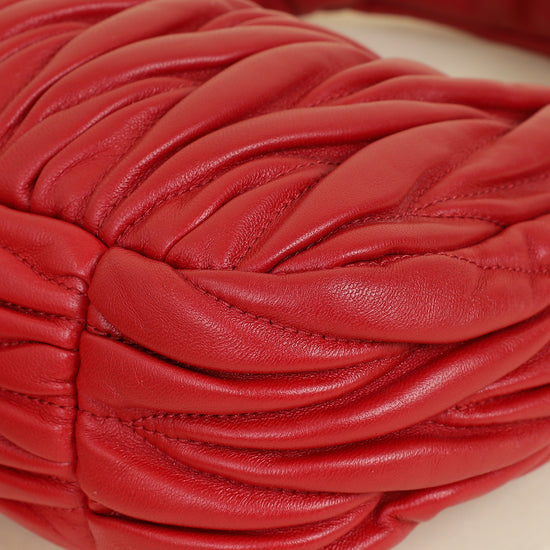 Miu Miu Red Wander Small Hobo Bag