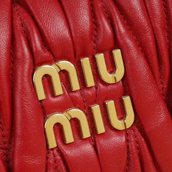 Miu Miu Red Wander Small Hobo Bag