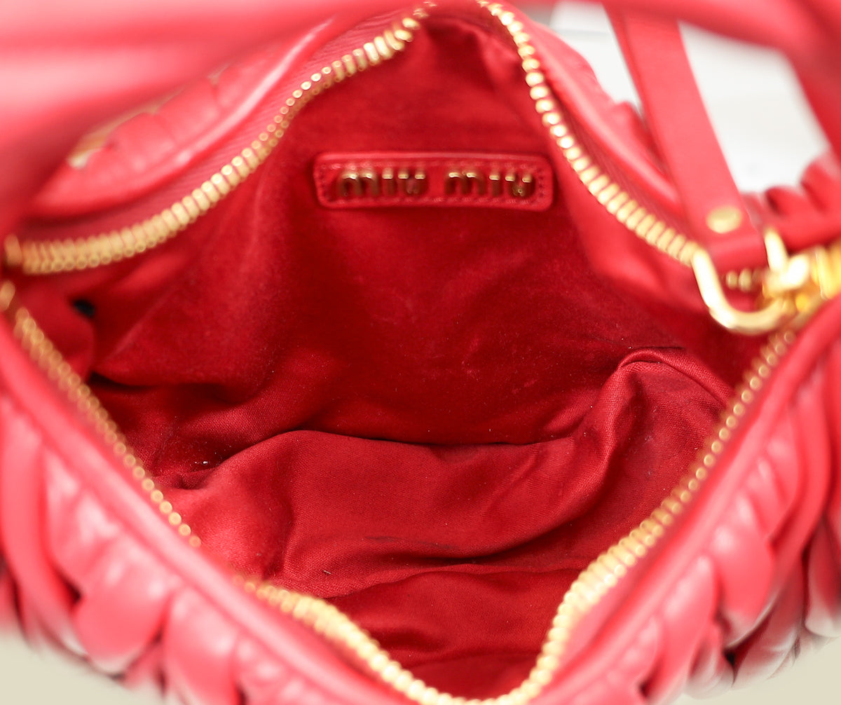Miu Miu Red Wander Small Hobo Bag