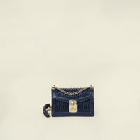 Miu Miu Navy Blue Matelasse Flap Chain Shoulder Bag