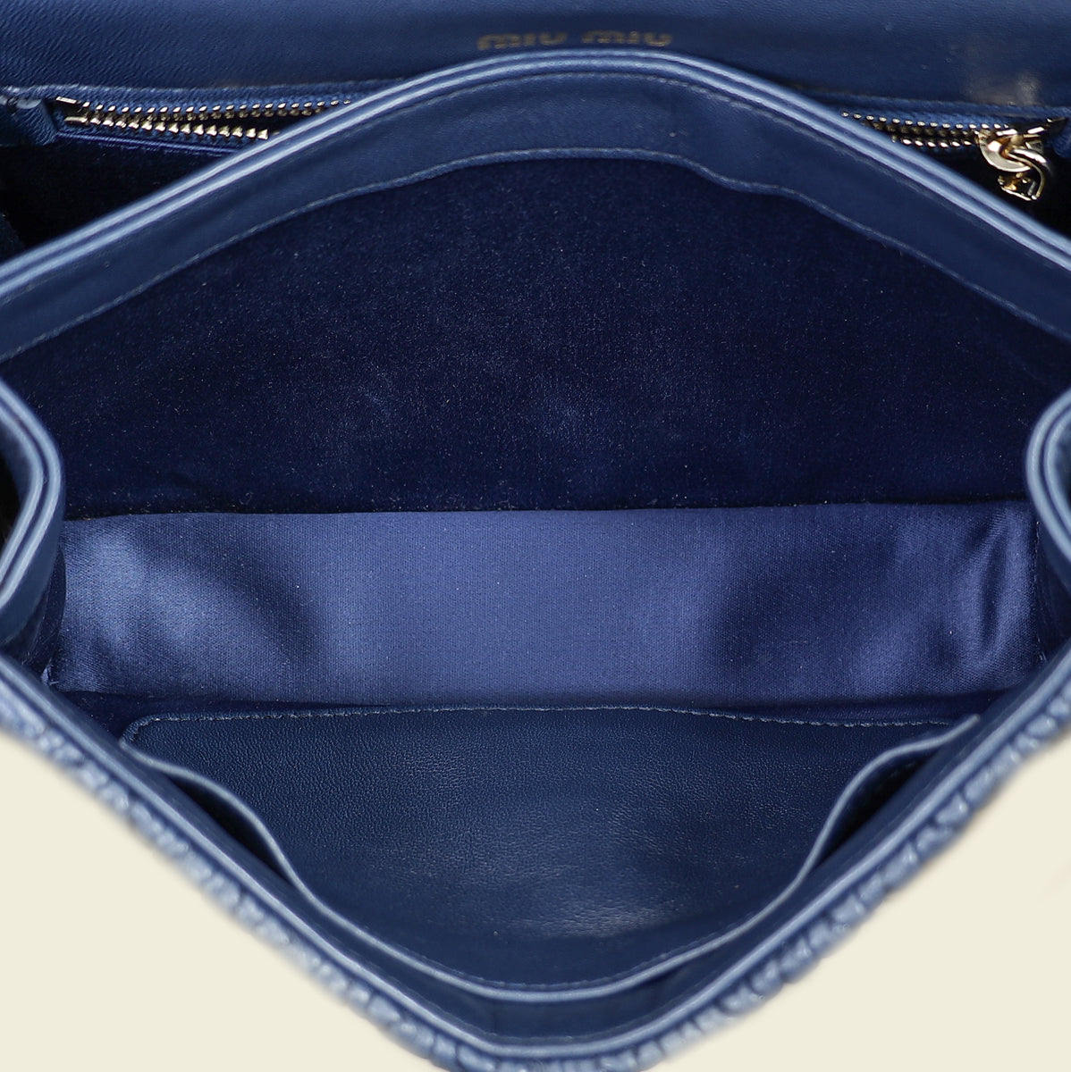 Miu Miu Navy Blue Matelasse Flap Chain Shoulder Bag – THE CLOSET