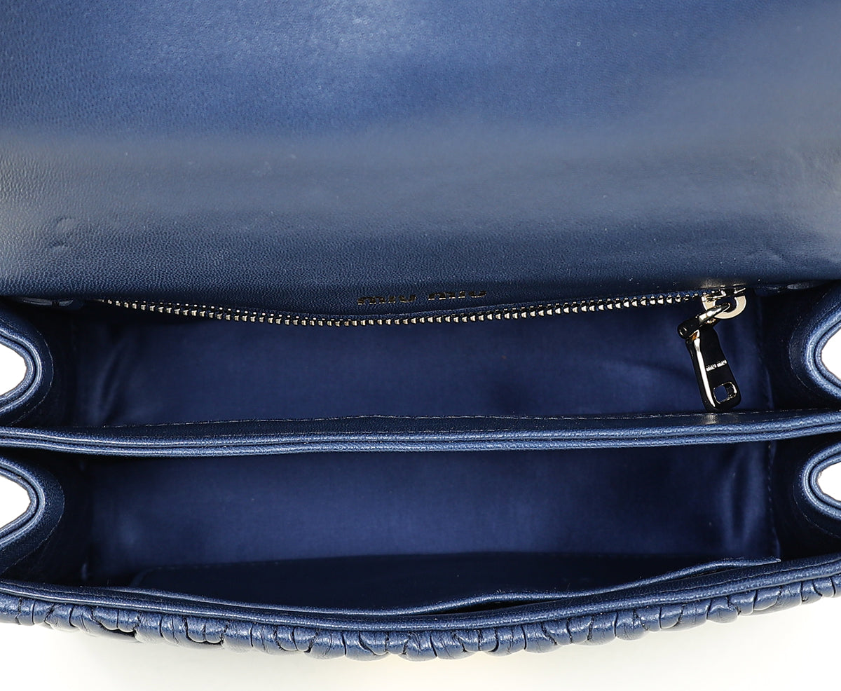 Miu Miu Navy Blue Matelasse Flap Chain Shoulder Bag – THE CLOSET