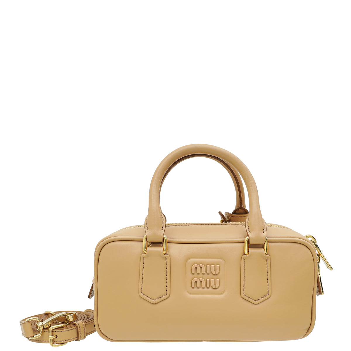 MIU MIU Noisette Beige Arcadie Soft Padded Bag-MIU MIU-THE CLOSET