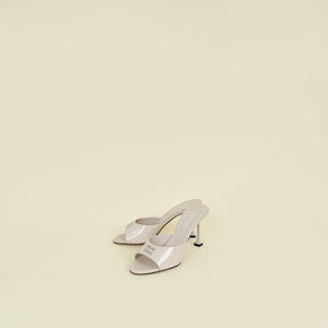 Miu Miu Bicolor Cut Out Logo Heeled Mules 38.5