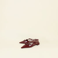 Miu Miu Burgundy Buckles Slingback Flat 39.5