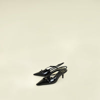 Miu Miu Black Buckles Slingback Pumps 39