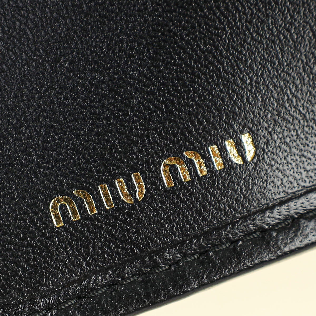 Miu Miu Black Small Matelassé Nappa Wallet