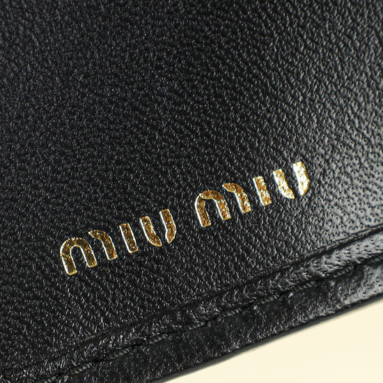 Miu Miu Black Small Matelassé Nappa Wallet
