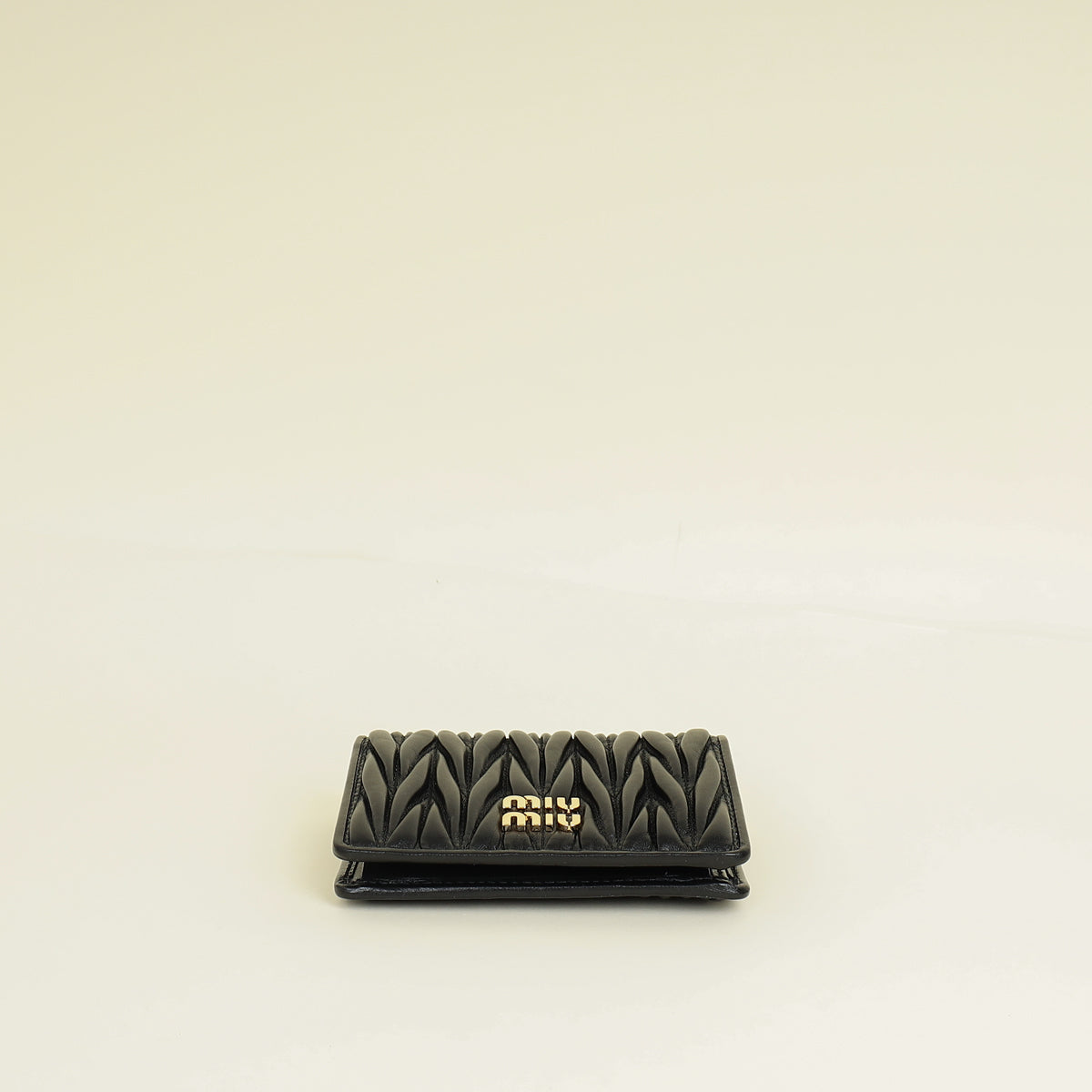 Miu Miu Black Small Matelassé Nappa Wallet