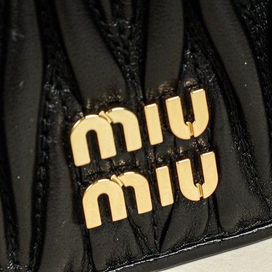 Miu Miu Black Small Matelassé Nappa Wallet