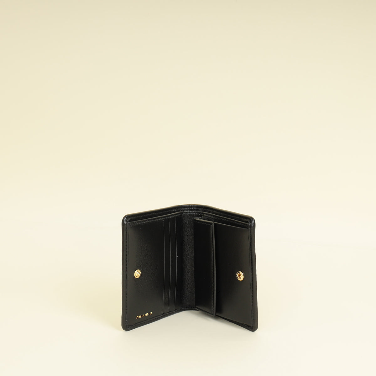 Miu Miu Black Small Matelassé Nappa Wallet