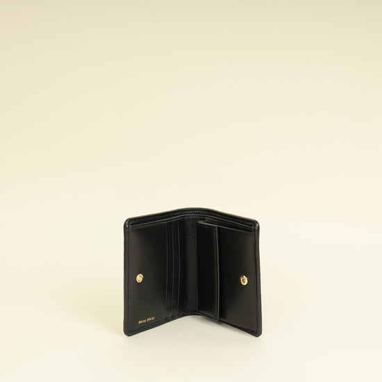 Miu Miu Black Small Matelassé Nappa Wallet
