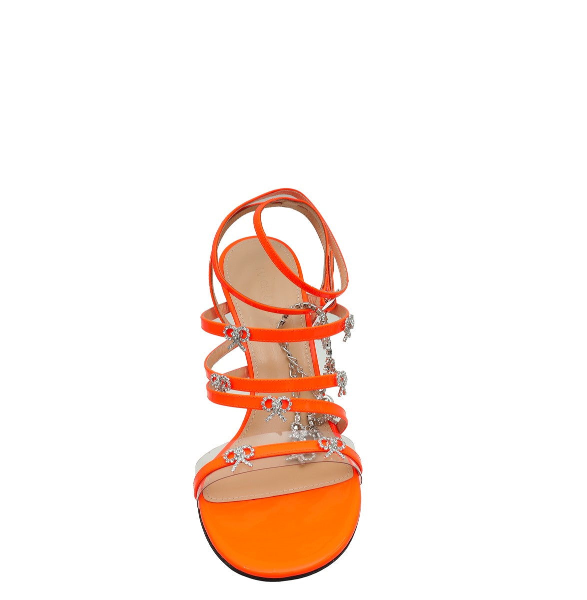 Mach & Mach Neon Orange Queen Heeled Ankle Strap Sandals 39-Mach & Mach-THE CLOSET